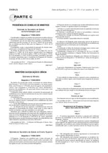 [removed]Diário da República, 2.ª série — N.º 172 — 8 de setembro de 2014 PARTE C PRESIDÊNCIA DO CONSELHO DE MINISTROS