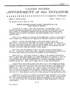 UNITED STATES  ~EPARTMENT of the INTERIOR