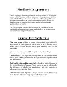 Fire Safety In Apartments