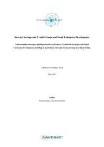 SaveAct Savings and Credit Groups and Small Enterprise Development Understanding Strategies and Opportunities to Promote Livelihoods Strategies and Small Enterprise Development, including in Agriculture, through Savings 