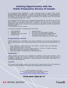 Articling Opportunities at Public Prosecution Service of Canada