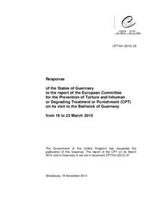 CPT/Inf[removed]Response of the States of Guernsey to the report of the European Committee for the Prevention of Torture and Inhuman