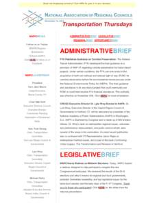 Email not displaying correctly? Click HERE to view it in your browser.  NARCMEDIA ADMINISTRATIVEBRIEF LEGISLATIVEBRIEF REGIONALBRIEF OPPORTUNITYBRIEF