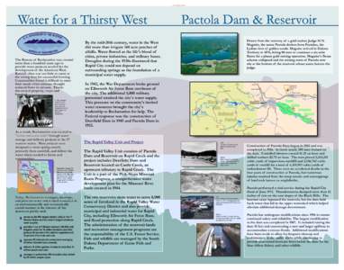 red line separates two panels  Water for a Thirsty West The Bureau of Reclamation was created more than a hundred years ago to provide water projects needed for the