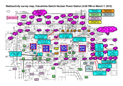 Radioactivity survey map, Fukushima Daiichi Nuclear Power Station (5:00 PM on March 7, 2012) Upper part of reclaimed vertical shaft