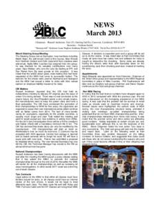 NEWS March 2013 Chairman – Russell Anderson, Unit 2/3, Sterling Ind Est, Carwood, Castleford, WF10 4PS Secretary - Graham Smith: “Stoneycroft” Godsons Lane Napton Southam Warks CV47 8LX Tel & Fax[removed] =====