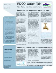 RDCO Water Talk  Volume 2, Issue 1 Your Water-wise Information Source