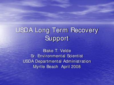 USDA Long Term Recovery Support