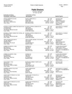 The Directory of Community Based Residential Facilities for Dodge County