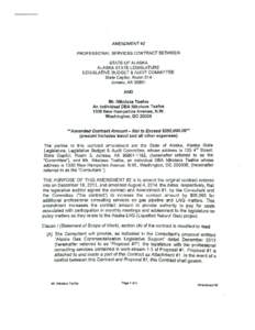 AMENDMENT #2  PROFESSIONAL SERVICES CONTRACT BETWEEN STATE OF ALASKA ALASKA STATE LEGISLATURE LEGISLATIVE BUDGET & AUDIT COMMITTEE