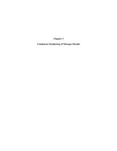 Chapter 5 Continuous Monitoring of Nitrogen Dioxide Chapter 5 Continuous Monitoring of Nitrogen Dioxide Table of Contents