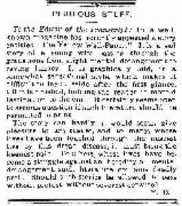 PERI LOUS STU FF.  To the Editor of the Transcript: In a well­ known magazine has recently appeared a story entitled 