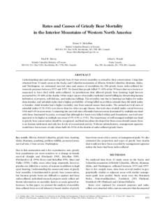 Rates and Causes of Grizzly Bear Mortality in the Interior Mountains of Western North America