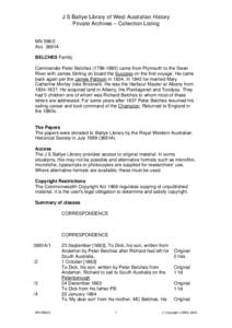 James Stirling / Elf / Film / States and territories of Australia / Western Australia / Peter Belches