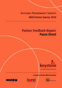 Keystone Performance Surveys NGO Partner Survey 2010 Partner Feedback Report: Peace Direct