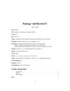 Package ‘sdcMicroGUI’ July 2, 2014 Type Package Title Graphical user interface for package sdcMicro VersionDate