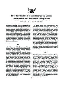 How Zarathushtra Generated the Gathic Corpus: Inner-textual and Intertextual Composition M A R T I N S C H W A R T Z In some poems, the concatenations are