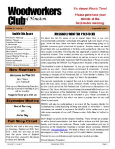 Woodworkers Club of Houston Volume 31 Issue 9