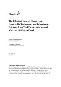 Chapter  3 The Effects of Natural Disasters on Households’ Preferences and Behaviours: