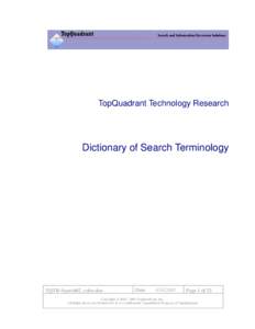 TopQuadrant Technology Research  Dictionary of Search Terminology TQTR-Search02_color.doc