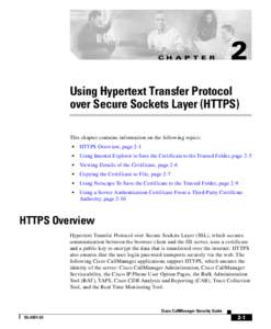 C H A P T E R  2 Using Hypertext Transfer Protocol over Secure Sockets Layer (HTTPS)