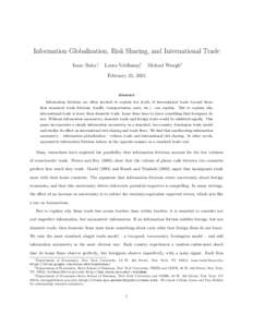 Information Globalization, Risk Sharing, and International Trade Isaac Baley∗, Laura Veldkamp†,  Michael Waugh‡