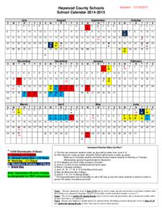 Adopted – [removed]Haywood County Schools School Calendar[removed]July S