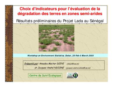 Microsoft PowerPoint - Session 13 GIS and remote sensing - LADA project (Senegal)