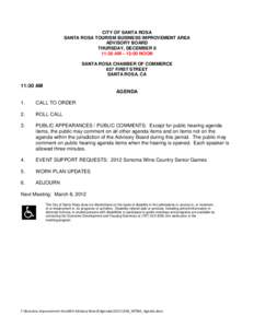 Agenda / Santa Rosa /  California / Public comment / Minutes / Geography of California / Meetings / Parliamentary procedure / Government