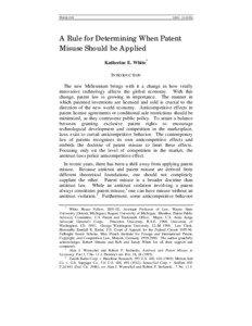 Patent law / United States patent law / Patent misuse / Mallinckrodt /  Inc. v. Medipart /  Inc. / Patent infringement / Patent / Field-of-use limitation / Lasercomb America /  Inc. v. Reynolds / Quanta Computer /  Inc. v. LG Electronics /  Inc. / Anti-competitive behaviour / Law / Civil law