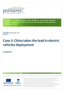 Case 5: China takes the lead in electric vehicles deployment
