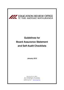 Guidelines for Board Assurance Statement and Self-Audit Checklists January 2015