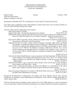 October 1, [removed]Board of Supervisors Minutes