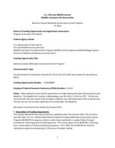 Public finance / Humanities / Federal grants in the United States / Clean Water Act / Designated landmark / Endangered Species Act / Administration of federal assistance in the United States / Government procurement in the United States / Federal Reserve System / United States / Federal assistance in the United States / Grants