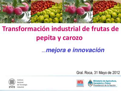 Transformación industrial de frutas de pepita y carozo …mejora e innovación