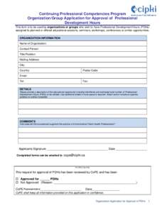 Microsoft Word - Organization Application for Approval of Professional Development Hours.doc