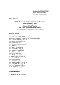 LC Paper No. PWSC30[removed]These minutes have been seen by the Administration) Ref : CB1/F/2/2 Public Works Subcommittee of the Finance Committee