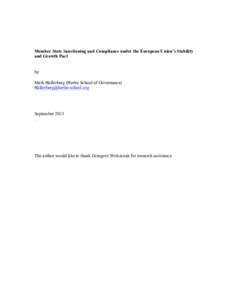 Member State Sanctioning and Compliance under the European Union’s Stability and Growth Pact by Mark Hallerberg (Hertie School of Governance) [removed]