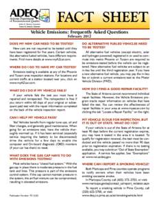 Vehicle Emissions Frequently Asked Questions