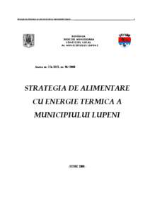 Strategia de alimentare cu energie termica a municipiului Lupeni  _________________________________________________________