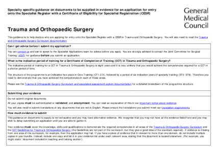 SGPC - SSG - Trauma and Orthopaedic Surgery