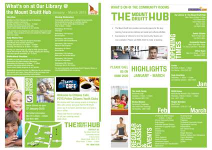 What’s on at Our Library @  WHAT’S ON @ THE COMMUNITY ROOMS the Mount Druitt Hub January - March 2015