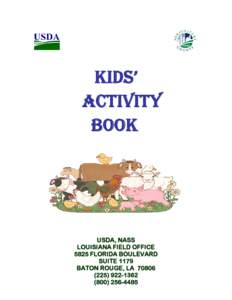 KIDS’ ACTIVITY BOOK USDA, NASS LOUISIANA FIELD OFFICE