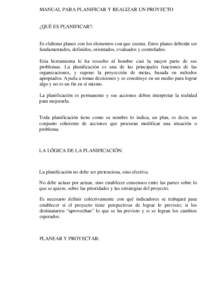 MANUAL PARA PLANIFICAR Y REALIZAR UN PROYECTO