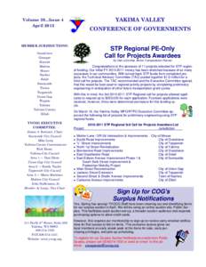 YAKIMA VALLEY  Volume 39...Issue 4 April[removed]CONFERENCE OF GOVERNMENTS