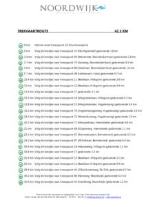 TREKVAARTROUTE  42,3 KM 0 km