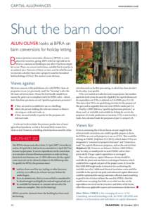 CAPITAL ALLOWANCES  www.taxation.co.uk Shut the barn door ALUN OLIVER looks at BPRA on