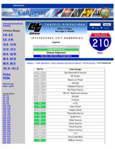 California Home  Interchange Exit Numbering