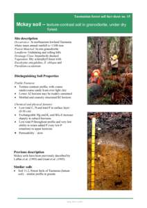 Tasmanian forest soil fact sheet no. 15  Mckay soil – texture-contrast soil in granodiorite, under dry forest Site description Occurrence: In northeastern lowland Tasmania