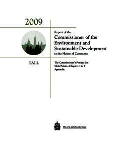 2009 Report of the Commissioner of the Environment and Sustainable Development